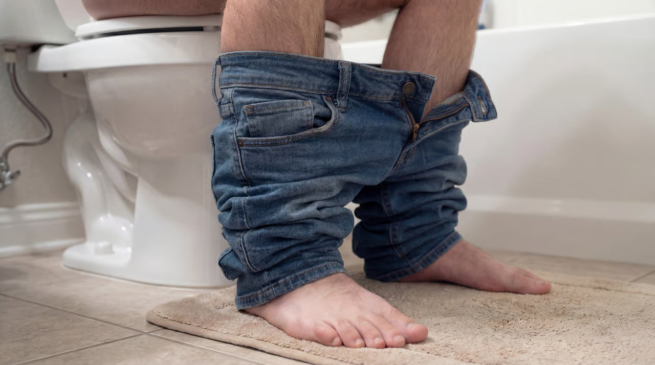 an image of legs in the bathroom